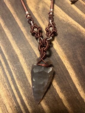 Navajo arrow real stone Handcrafted Brown Arrowhead Pendant Necklace -outrace